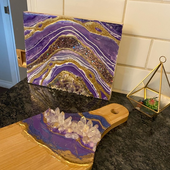 Purple Crystal Charcuterie board/ Cheese board - Picture 7 of 10